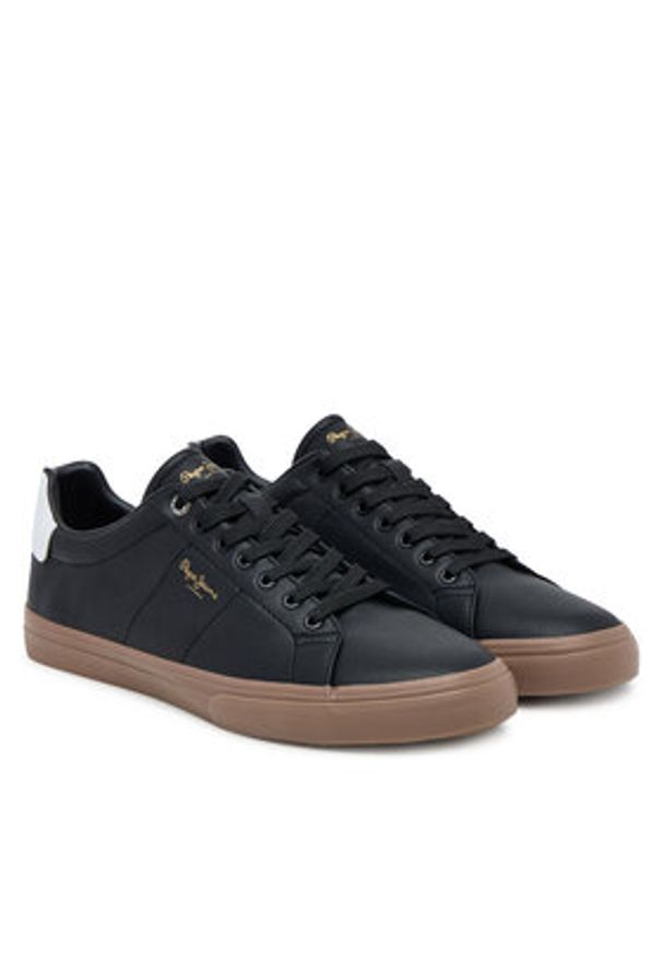 Pepe Jeans Tenisówki Kenton Base PMS300003 Czarny. Kolor: czarny. Materiał: skóra
