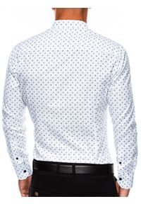 Ombre Clothing - Koszula męska z długim rękawem K314 - biała - XXL. Kolor: biały. Materiał: bawełna, materiał. Długość rękawa: długi rękaw. Długość: długie. Styl: elegancki