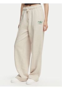 TOMMY HILFIGER - Tommy Hilfiger Spodnie dresowe Logo Exaggerated Seam WW0WW50783 Kremowy Relaxed Fit. Kolor: kremowy. Materiał: bawełna #1