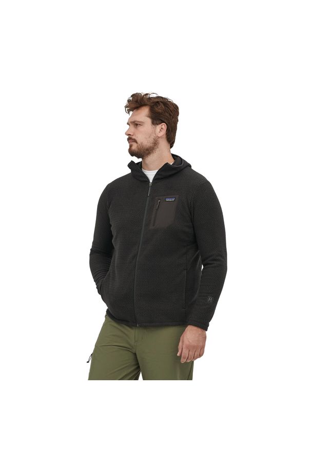 Bluza polarowa męska Patagonia R1 Air Full-Zip. Kolor: czarny. Materiał: polar