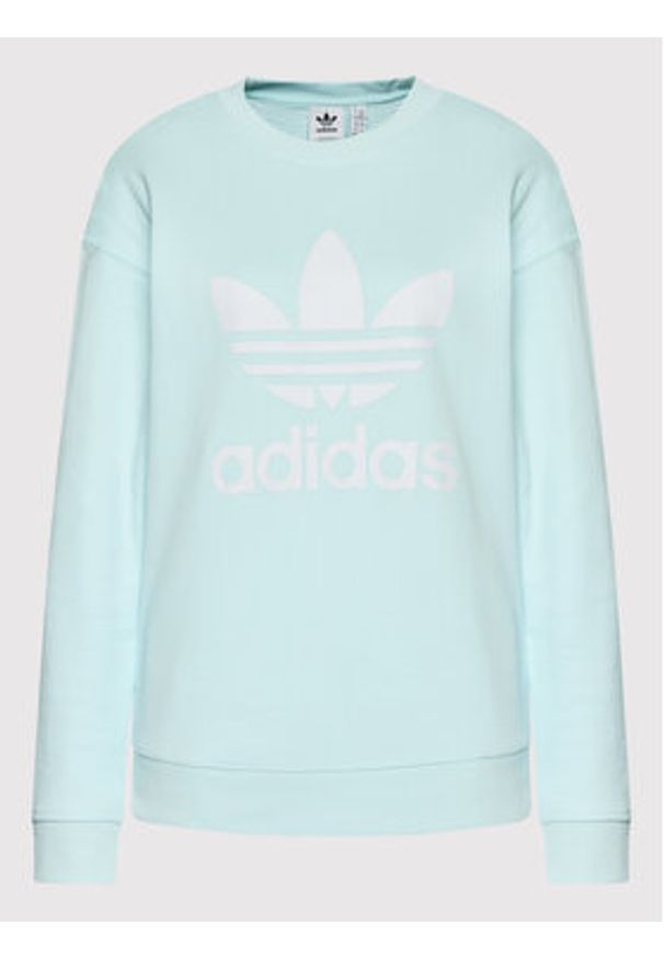 Adidas - adidas Bluza Treofil Crew HL6678 Niebieski Regular Fit. Kolor: niebieski. Materiał: bawełna