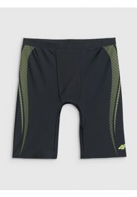 4f - 4F Kąpielówki męskie - czarne S. Kolor: czarny. Materiał: tkanina, skóra, materiał #1
