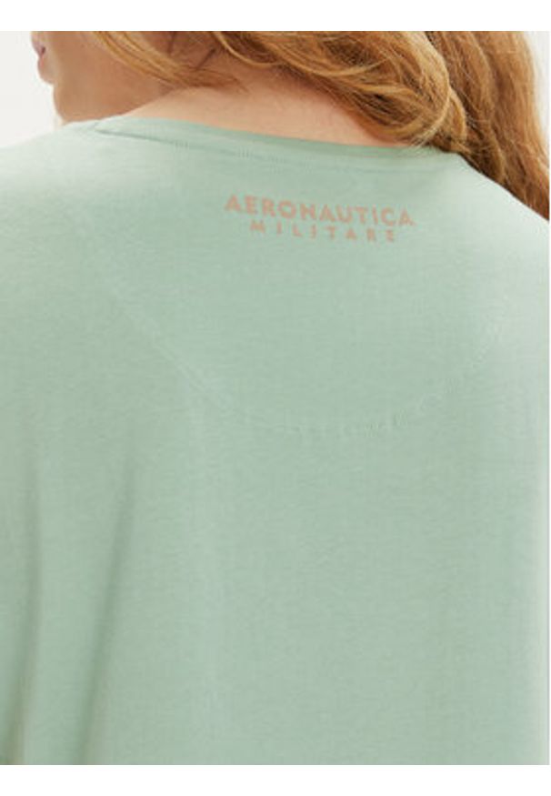 Aeronautica Militare T-Shirt 241TS2233DJ510 Zielony Regular Fit. Kolor: zielony. Materiał: bawełna