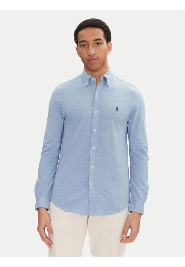 Polo Ralph Lauren Koszula 710654408025 Niebieski Regular Fit. Typ kołnierza: polo. Kolor: niebieski. Materiał: bawełna