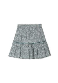 Cropp - Spódnica mini w kwiaty - Zielony. Kolor: zielony. Materiał: tkanina, wiskoza. Długość: krótkie. Wzór: kwiaty #1