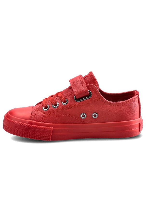 Big-Star - Czerwone Trampki Big Star Dziecięce Buty Na Rzep. Zapięcie: rzepy. Kolor: czerwony. Materiał: materiał, skóra ekologiczna, guma. Szerokość cholewki: normalna. Styl: młodzieżowy