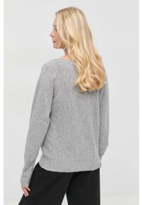 TwinSet - Twinset sweter wełniany damski kolor szary lekki. Okazja: na co dzień. Kolor: szary. Materiał: wełna. Długość rękawa: raglanowy rękaw. Styl: casual #5