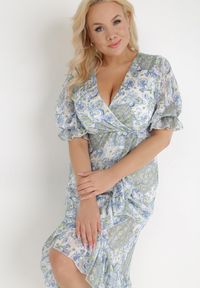 Born2be - Biała Sukienka Darorgon. Kolor: biały. Wzór: aplikacja. Sezon: lato. Typ sukienki: kopertowe. Styl: wakacyjny, boho #3