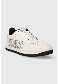 Tommy Jeans sneakersy TJM BASKET LOGO kolor biały EM0EM01257. Nosek buta: okrągły. Kolor: biały. Materiał: guma #2
