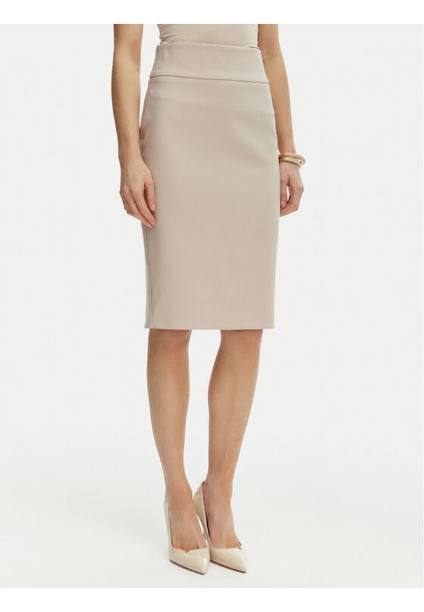 Rinascimento Spódnica ołówkowa CFC0128651003 Beżowy Slim Fit. Kolor: beżowy. Materiał: syntetyk