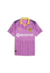 Puma - Męska autentyczna koszulka KIDSUPER × BORUSSIA DORTMUND PUMA. Kolor: różowy. Wzór: geometria, kolorowy