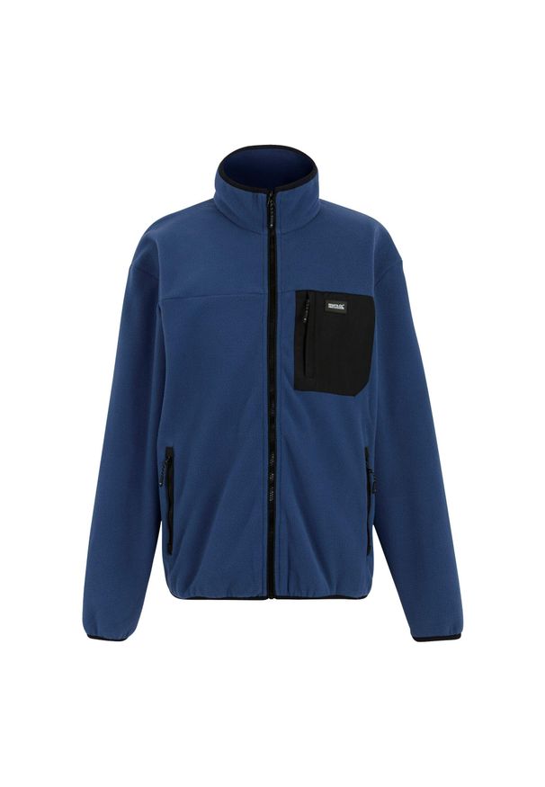 Regatta - Męska Bluza Polarowa Frankie Z Pełnym Zamkiem Błyskawicznym. Kolor: niebieski. Materiał: polar. Sezon: zima. Sport: turystyka piesza