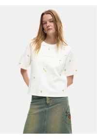 Desigual T-Shirt Oporto 26SWTK09 Écru Regular Fit. Materiał: bawełna #1