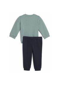 Dziecięcy dres Puma Miincats ESS. Kolor: zielony. Materiał: guma, dresówka, prążkowany. Wzór: nadruk