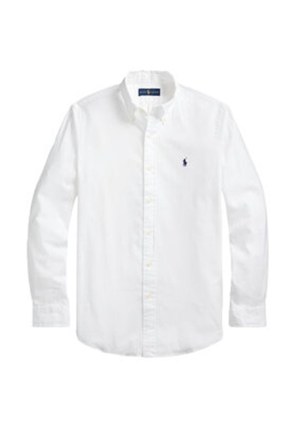 Polo Ralph Lauren Koszula 710829480002 Biały Custom Fit. Typ kołnierza: polo. Kolor: biały. Materiał: bawełna