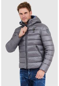 Blauer USA - BLAUER Szara puchowa kurtka męska Virgil z kapturem, Rozmiar XXL. Typ kołnierza: kaptur. Kolor: szary. Materiał: puch #1