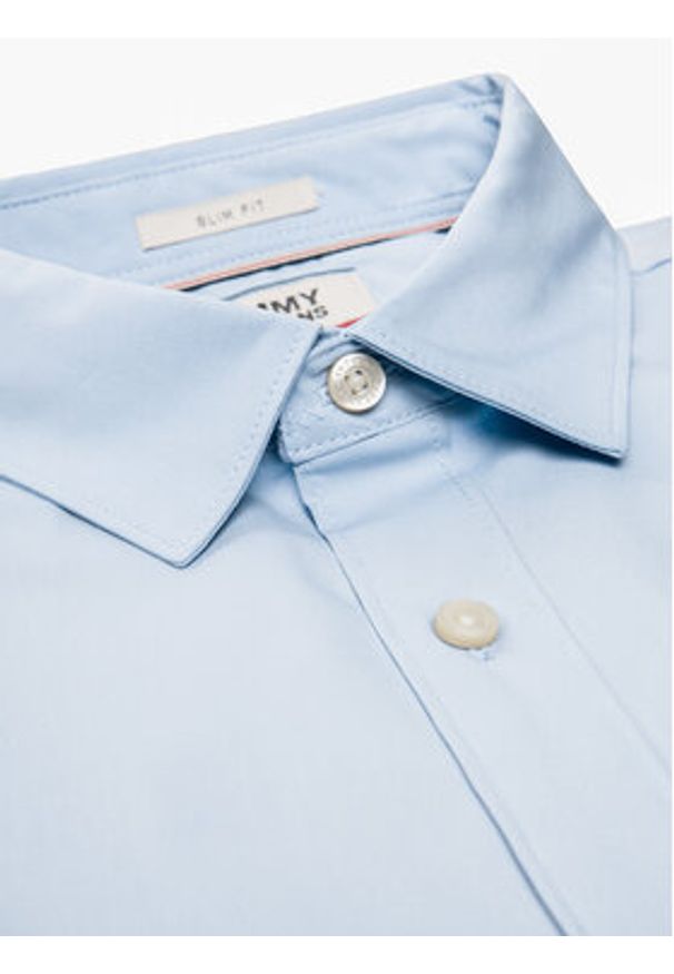 Tommy Jeans Koszula DM0DM04405 Błękitny Slim Fit. Kolor: niebieski. Materiał: bawełna
