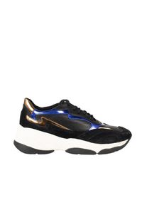 Geox Sneakersy "Kirya B" | D92BPB08522 | Kobieta | Czarny. Nosek buta: okrągły. Kolor: czarny. Materiał: skóra ekologiczna. Wzór: aplikacja #3