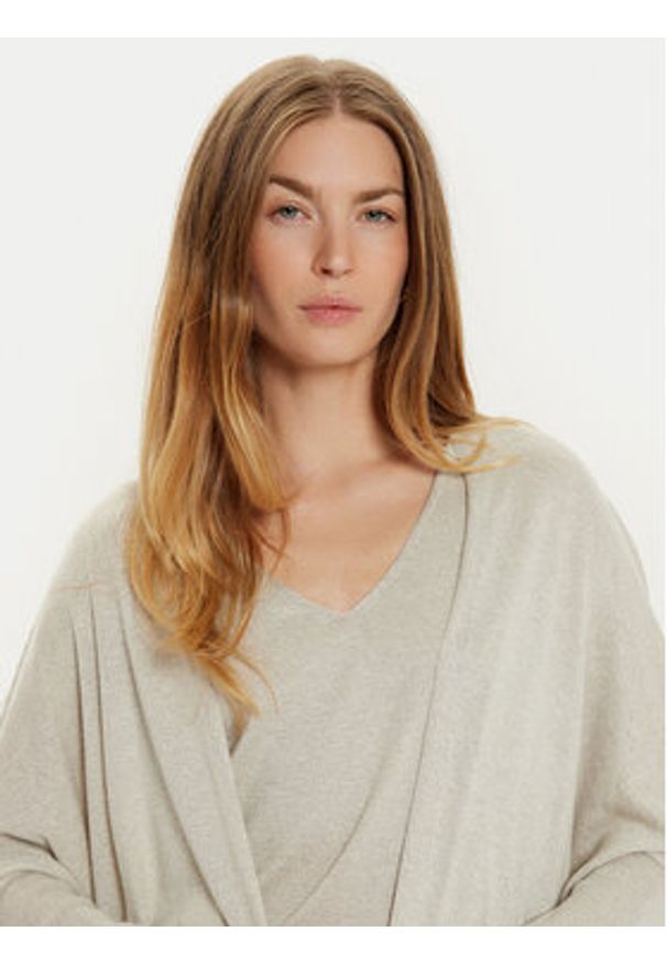 Joseph Ribkoff Komplet top i kardigan 242927 Beżowy Regular Fit. Kolor: beżowy. Materiał: bawełna, wiskoza