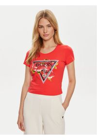 Guess T-Shirt W4YI71 J1314 Czerwony Regular Fit. Kolor: czerwony. Materiał: bawełna