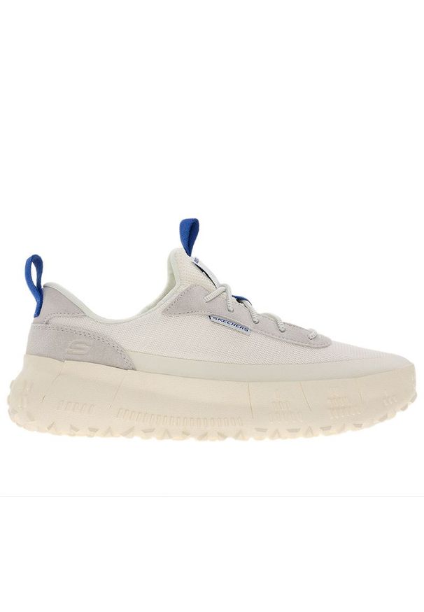 skechers - Buty Skechers Revo Kelce 210903WHT - białe. Zapięcie: sznurówki. Kolor: biały. Materiał: guma, jeans, skóra, dresówka, zamsz. Szerokość cholewki: normalna. Model: Skechers Sport. Sport: turystyka piesza