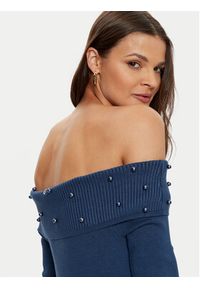 Guess Sukienka dzianinowa W5RK0G Z2YJ2 Granatowy Bodycon Fit. Kolor: niebieski. Materiał: wiskoza. Typ sukienki: bodycon #4