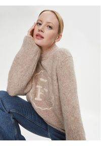 TOMMY HILFIGER - Tommy Hilfiger Sweter WW0WW40267 Beżowy Oversize. Kolor: beżowy. Materiał: wełna