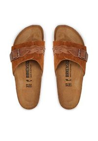 Birkenstock Klapki Oita Braided 1026742 Brązowy. Kolor: brązowy. Materiał: skóra