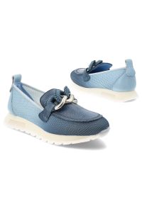 Półbuty damskie Hispanitas, ze skóry naturalnej z tekstylnymi wstawkami z siateczki i wsuwanym krojem, niebieskie, SHV264834 Sumatra-V26 Celeste Bole. Okazja: na co dzień. Kolor: niebieski. Materiał: skóra. Szerokość cholewki: normalna. Sezon: wiosna, lato. Styl: casual, elegancki, sportowy #3