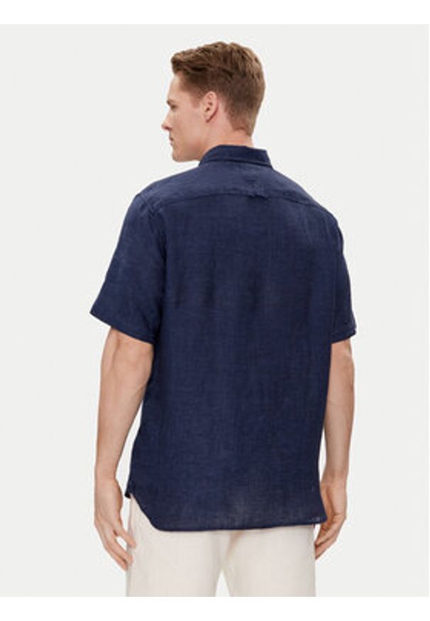 TOMMY HILFIGER - Tommy Hilfiger Koszula MW0MW35207 Granatowy Regular Fit. Kolor: niebieski. Materiał: len