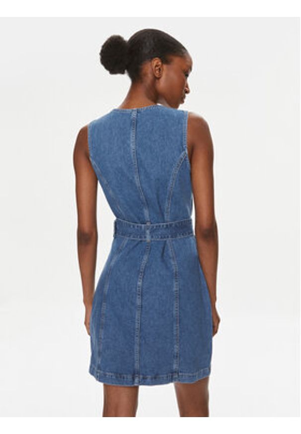 Tommy Jeans Sukienka jeansowa DW0DW17682 Granatowy Slim Fit. Kolor: niebieski. Materiał: jeans
