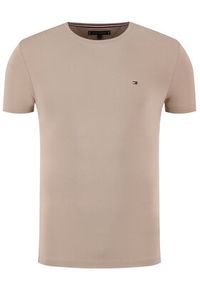 TOMMY HILFIGER - Tommy Hilfiger T-Shirt Strech MW0MW10800 Brązowy Slim Fit. Kolor: brązowy. Materiał: bawełna #5