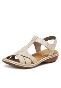 Rieker Sandały 65919-60 Beżowy. Kolor: beżowy. Materiał: skóra #7