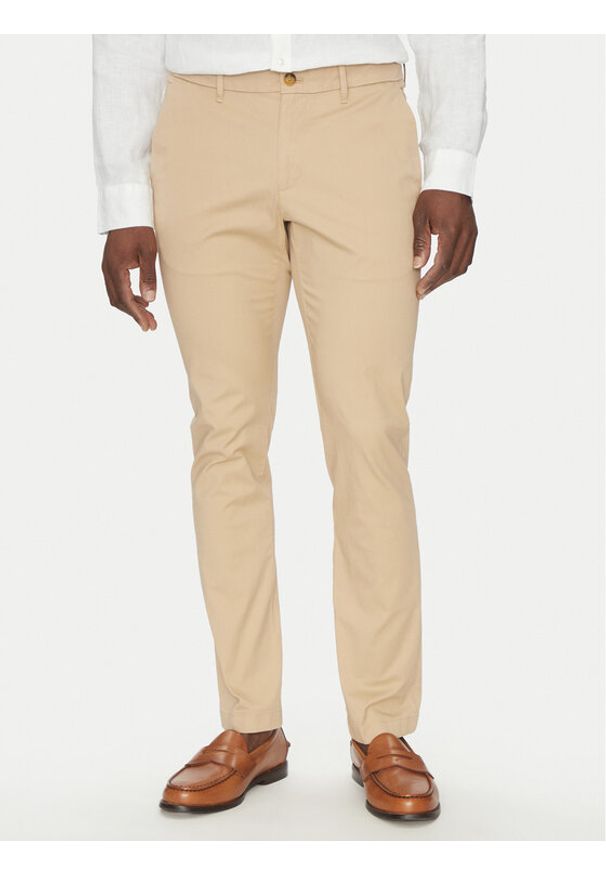 Michael Kors Chinosy CS4301KDR2 Beżowy Slim Fit. Kolor: beżowy. Materiał: bawełna