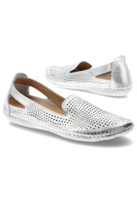 Srebrne Półbuty Artiker Wsuwane Obuwie Damskie. Okazja: na spacer, na co dzień. Zapięcie: bez zapięcia. Kolor: srebrny. Materiał: skóra. Szerokość cholewki: normalna. Sezon: lato. Styl: casual, elegancki #5