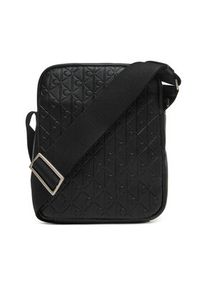 Calvin Klein Saszetka Emblem Emboss Reporter LV04D3204G Czarny. Kolor: czarny. Materiał: skóra