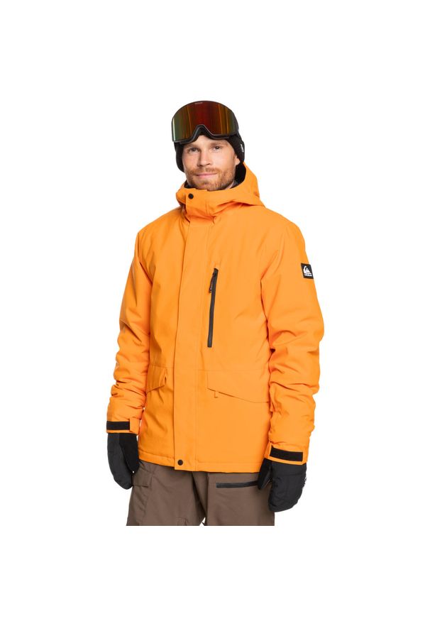 Quiksilver - Kurtka śnieżna dla Mężczyzn MISSION SOLID. Kolor: żółty, wielokolorowy, pomarańczowy. Materiał: poliester. Sezon: zima. Sport: narciarstwo