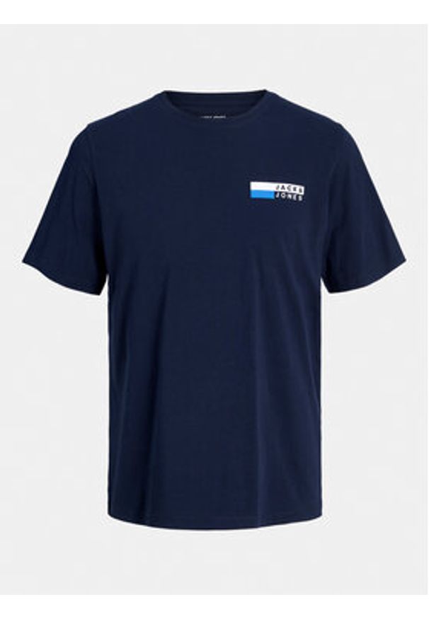 Jack & Jones - Jack&Jones T-Shirt Corp 12233999 Granatowy Standard Fit. Kolor: niebieski. Materiał: bawełna