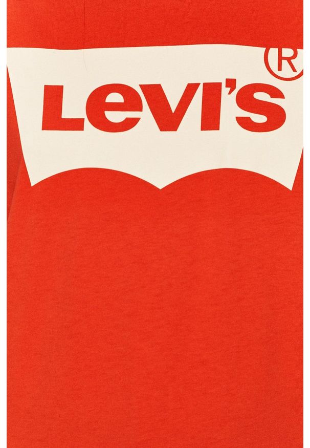 Levi's® - Levi's - T-shirt. Okazja: na co dzień, na spotkanie biznesowe. Kolor: czerwony. Materiał: dzianina. Wzór: nadruk. Styl: biznesowy, casual