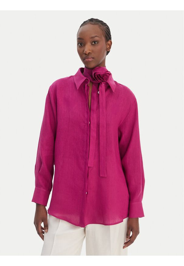Marella Koszula Editore 2613111084 Różowy Regular Fit. Kolor: różowy. Materiał: len