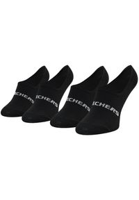 skechers - Skarpetki sportowe dla dorosłych 2PPK Mesh Ventilation Footies Socks. Kolor: czarny. Materiał: poliamid, bawełna, elastan. Sport: bieganie #1