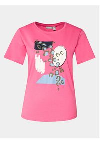 Fransa T-Shirt 20613466 Różowy Regular Fit. Kolor: różowy. Materiał: bawełna