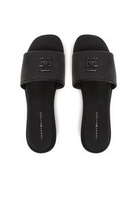 TOMMY HILFIGER - Tommy Hilfiger Klapki Th Logo Hardware Leather Mule FW0FW08806 Czarny. Kolor: czarny. Materiał: skóra