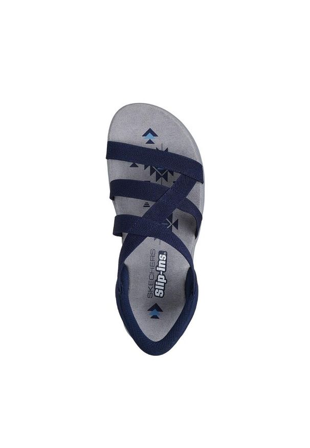skechers - Sandały Skechers Model Reggae Slim Kolor Niebieski. Okazja: na plażę. Kolor: niebieski. Materiał: tkanina. Styl: sportowy
