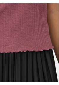only - ONLY T-Shirt Emma 15201206 Różowy Slim Fit. Kolor: różowy. Materiał: syntetyk, wiskoza #4
