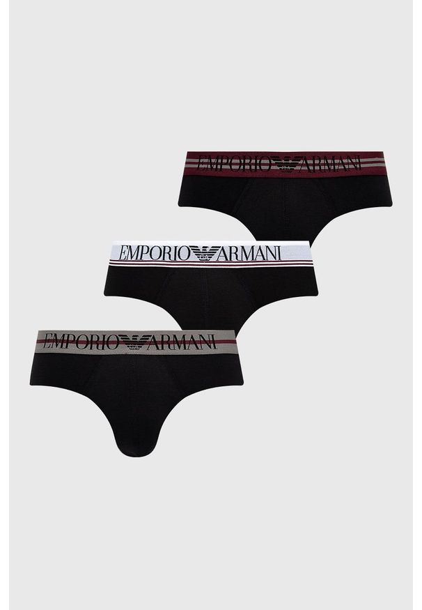 Emporio Armani Underwear Slipy (3-pack) męskie kolor czarny. Kolor: czarny