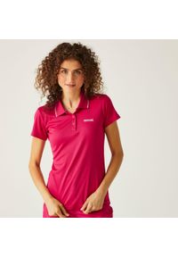 Regatta - Damska koszulka turystyczna polo Maverick V. Typ kołnierza: polo. Kolor: różowy. Materiał: materiał #1