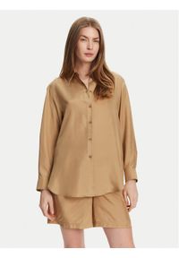 Marella Koszula Alec 2513111015 Beżowy Regular Fit. Kolor: beżowy. Materiał: jedwab