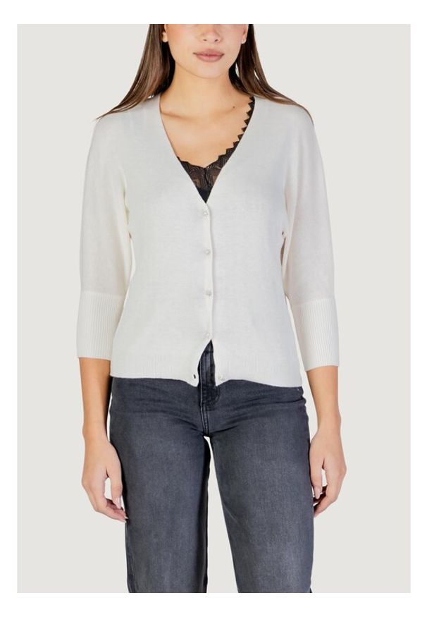 Morgan De Toi Kardigan 251-MBATSI Beżowy Casual Fit. Okazja: na co dzień. Kolor: beżowy. Styl: casual