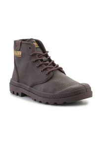 Buty do chodzenia unisex Palladium Pampa Hi Coated. Zapięcie: sznurówki. Kolor: brązowy. Materiał: guma, materiał, tkanina, syntetyk. Szerokość cholewki: normalna. Sport: turystyka piesza